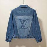 Louis Vuitton LV Jackets Tail Light Laser Burnt Denim Jacket Unisex Autumn Winter New Sports Casual Loose Versatile
