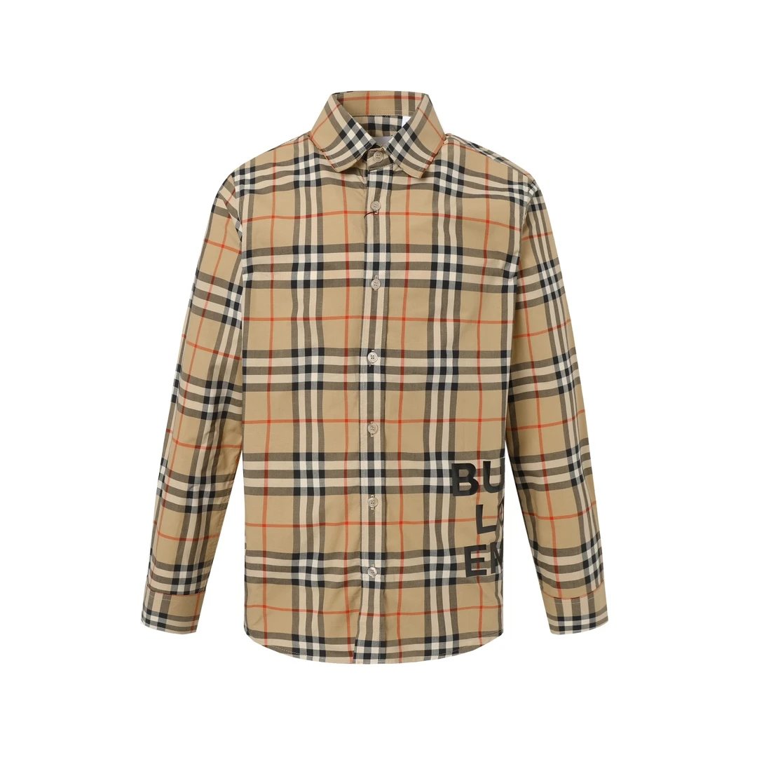 Burberry Shirt Plaid Classic Element New Striped Print logo Long Sleeve Shirt Unisex Versatile Business Casual Slim Fit Jacket