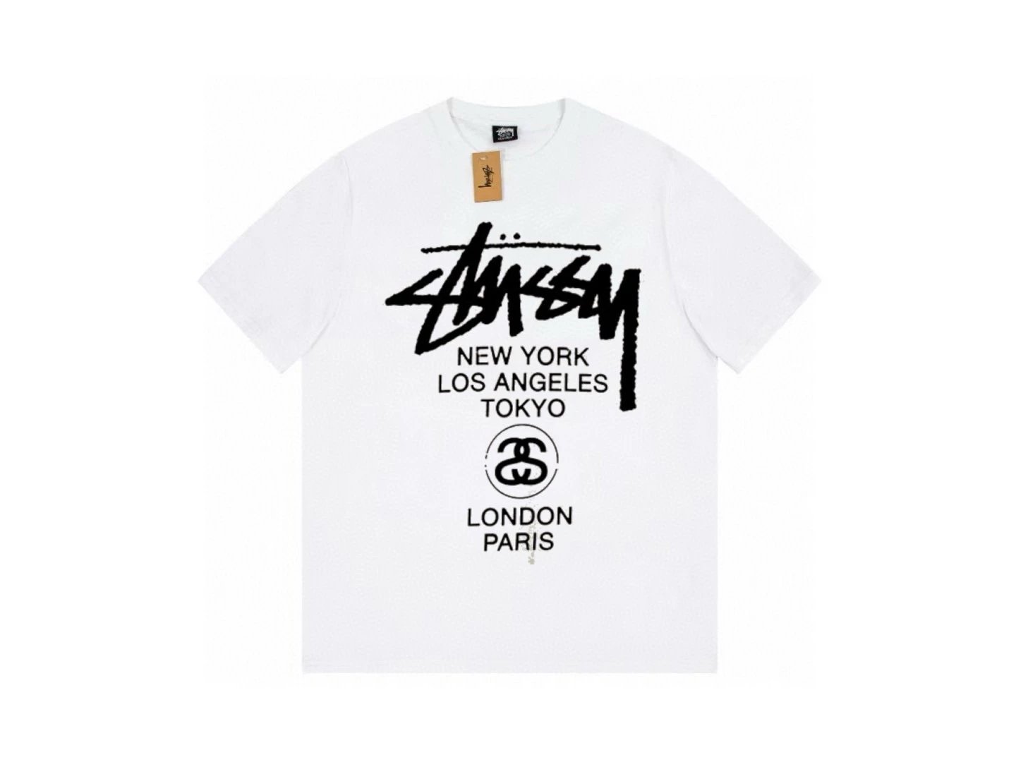 Stussy T-shirt Top Version Short Sleeve T T-shirt American Fashion Brand Modern Graffiti Cursive Script Printed Male and Female Couples Wear Loose