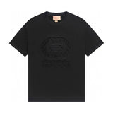 Gucci T-shirt Chest Engraved Letter logo round Neck Short Sleeve25ss New Pure Cotton Unisex Style T T-shirt OS Loose Fit Base Shirt Top Half Sleeve T-Shirt