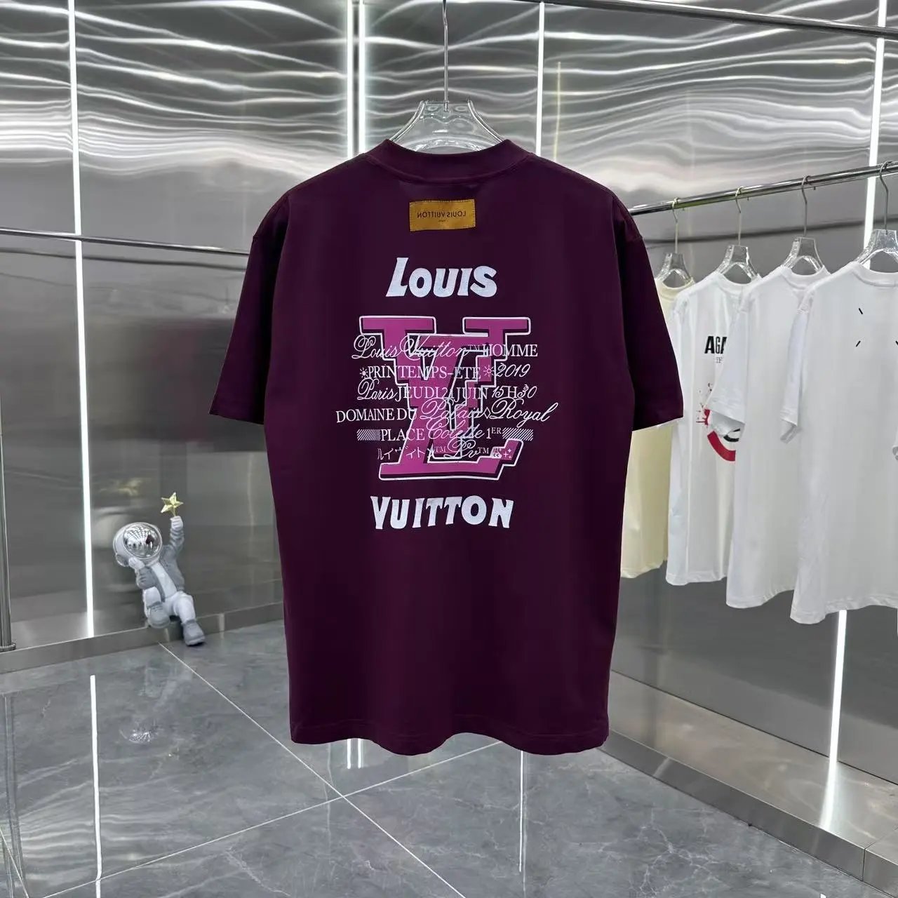 Louis Vuitton LV T-shirt Back with Unique Letter Print logo round Neck Short Sleeve25ss New pure cotton T Unisex T-Shirt OS Loose Fit Base Shirt Top Half Sleeve T-Shirt