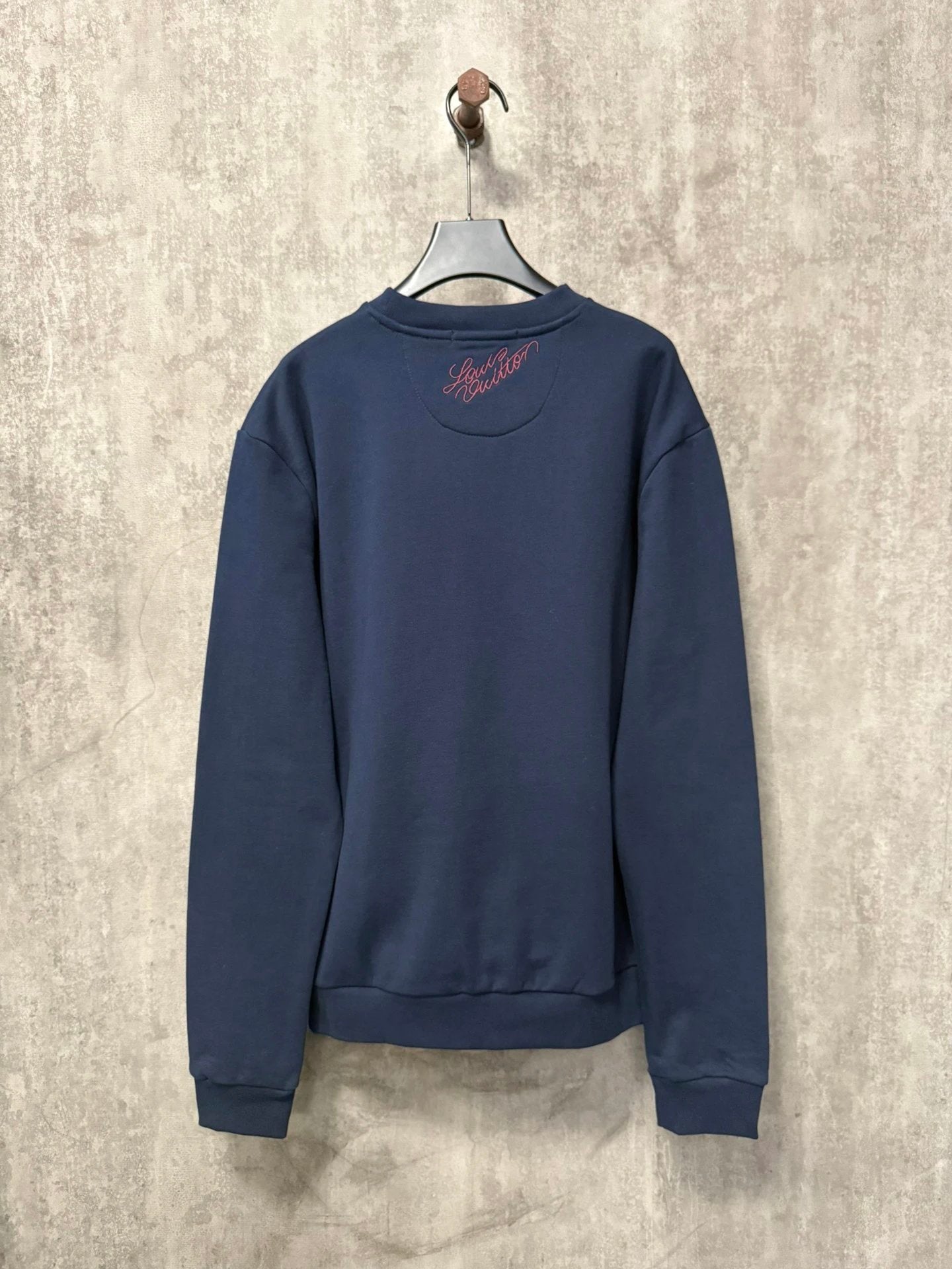 Louis Vuitton LV Hoodie Embroidered Letter Crew Neck Sweatshirt OS Pullover Style B 100% Cotton Long Sleeve Unisex Loose Base Shirt Sports Casual Top