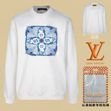 Louis Vuitton LV Hoodie Front Chest Block Print Crew Neck Sweatshirt Pullover Long Sleeve OS Unisex Sports Casual Loose Fit Base Shirt Top