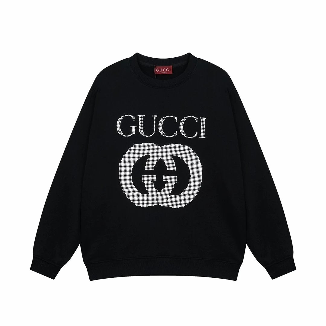 Gucci Hoodie Digital Inkjet logo Round Neck Sweatshirt Long Sleeve Base Shirt Jacket Top Fashion Unisex Sports Casual Loose Fit Versatile Autumn Winter New Arrival