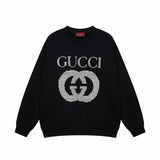 Gucci Hoodie Digital Inkjet logo Round Neck Sweatshirt Long Sleeve Base Shirt Jacket Top Fashion Unisex Sports Casual Loose Fit Versatile Autumn Winter New Arrival