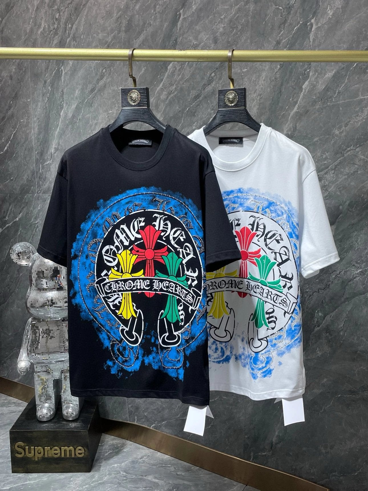 Chrome Hearts T-shirt Top Version Counter Same Style Pure Cotton Summer Men's and Women's Same Fashion Loose All-Matching2024New Short Sleeve T T-shirt