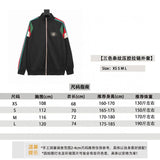 Gucci Jackets Three-Color Striped Adhesive Zipper Coat for Men and Women