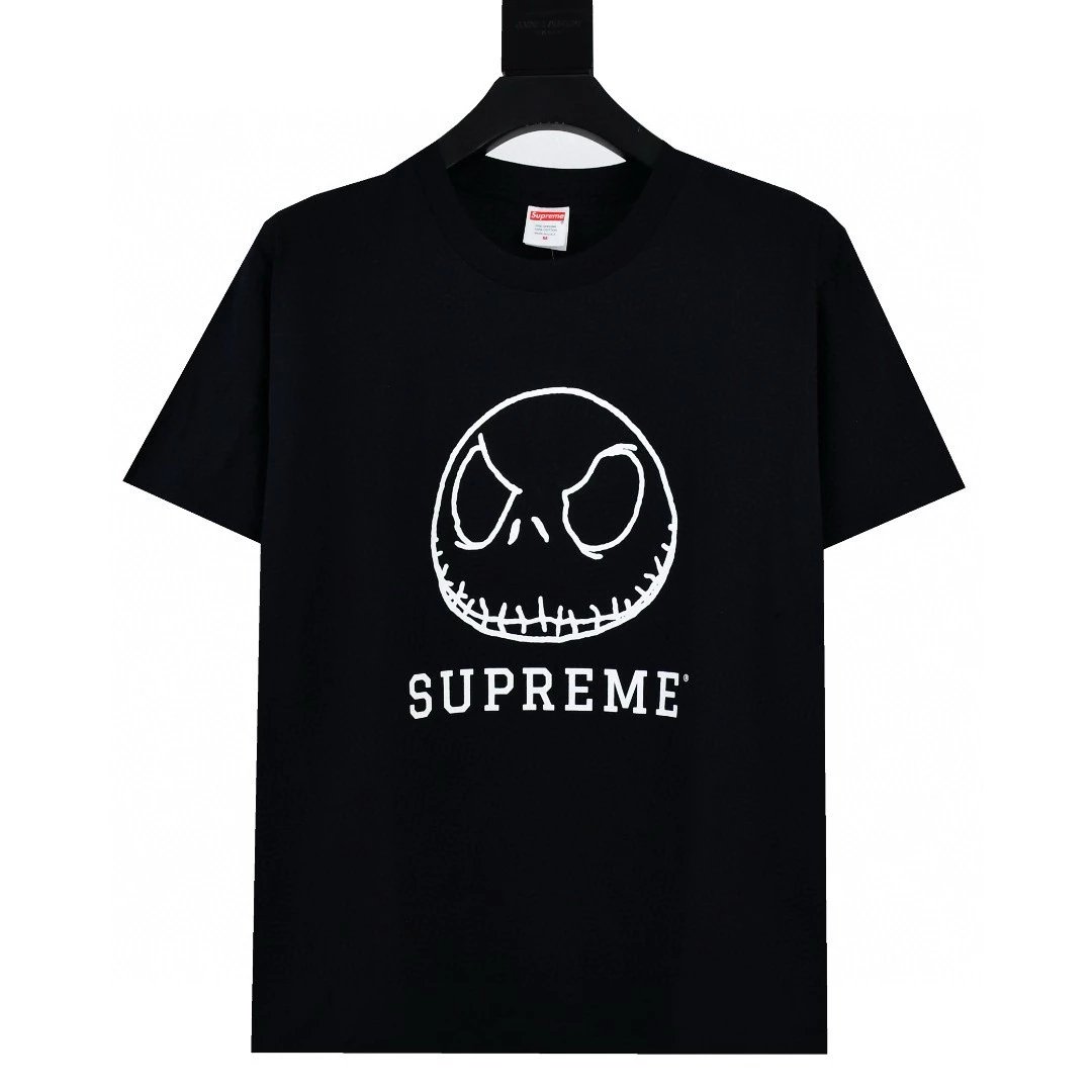 Supreme T-shirt Top Version Counter Same Style Pure Cotton Summer Men's and Women's Same Fashion Loose All-Matching2024New Short Sleeve T T-shirt