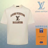 Louis Vuitton LV T-shirt 3D Chest LOGO Printed round Neck Short Sleeve25ss New Pure Cotton Unisex Style T T-shirt OS Loose Fit Base Shirt Short Sleeve Top T-Shirt
