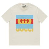 Gucci T-shirt Striped Chest Double G Letter Printing logo round Neck Short Sleeve25ss New Pure Cotton Unisex Style T Casual T-Shirt Base Layer Shirt OS Loose Fit Half Sleeve Top Plus Size
