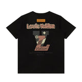 Louis Vuitton LV T-shirt Back Flocking Foam Letter Print logo round Neck Short Sleeve25ss New Pure Cotton Unisex Style T T-shirt OS Loose Fit Base Shirt Top Half Sleeve T-Shirt