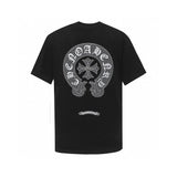 Chrome Hearts T-shirt Heavy Embroidery Sanskrit Horse Hoof Label Round Neck Short Sleeve25ss New Pure Cotton Unisex Style T T-shirt OS Loose Fit Base Shirt Short Sleeve T-Shirt Top