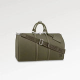 Louis Vuitton LV Travel Bag Top version M21536M214202023New Lychee Pattern Cowhide Men Keepal50Travel Bag Men's One-Shoulder Portable Travel Bag