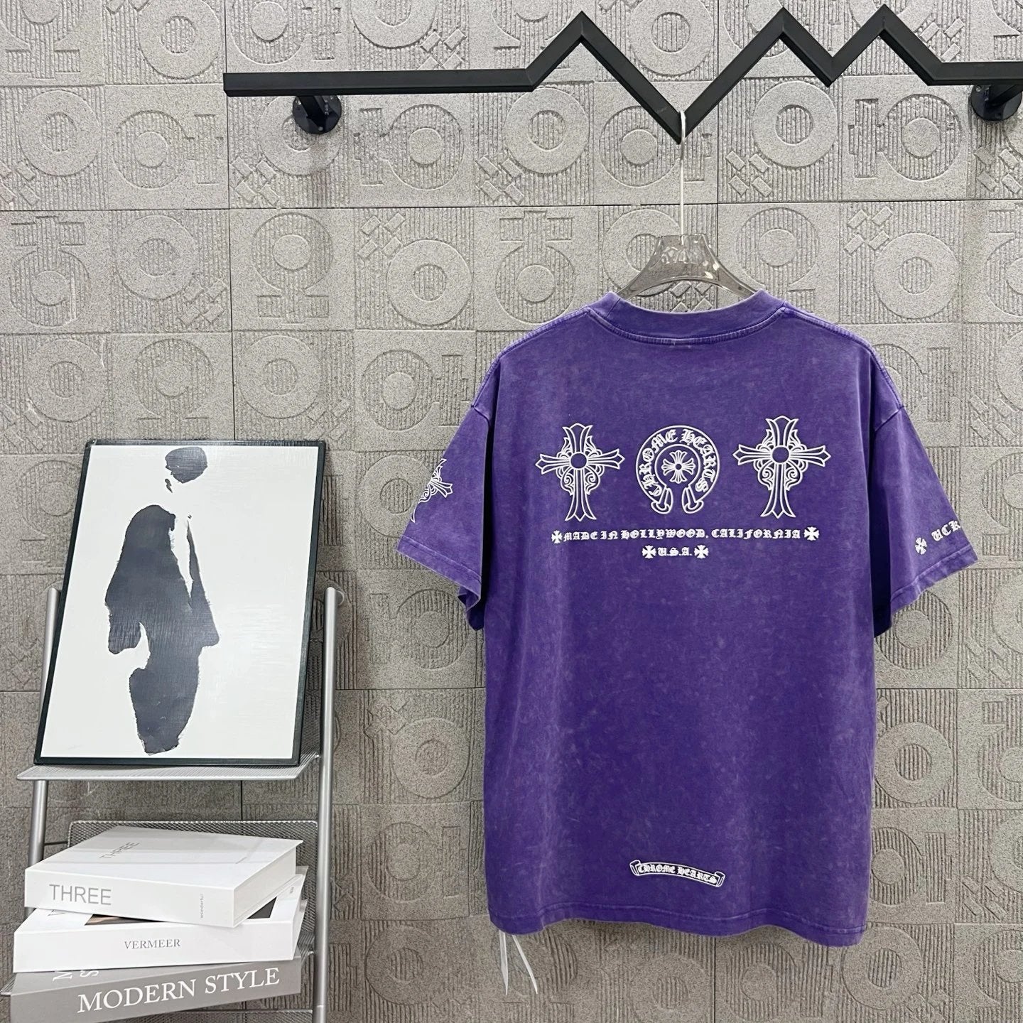 Chrome Hearts T-shirt Front and back Sanskrit letter print logo round Neck Short Sleeve25ss New pure cotton T Unisex T-Shirt OS Drop Shoulder Loose Fit Base Shirt Top T-Shirt Short Sleeve
