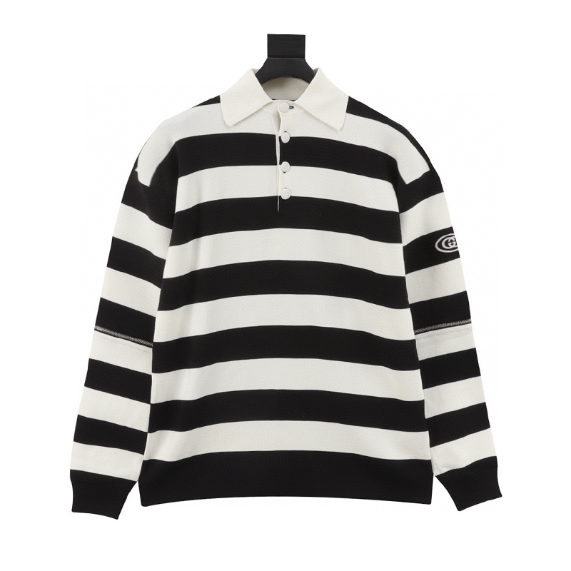 Gucci Sweater Removable Sleeves Knitted Polo Shirt for Men and Women