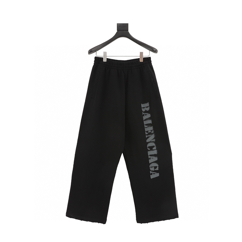 Balenciaga Sweatpants Fuzzy Sports Style with Letters Trousers for Men and Women