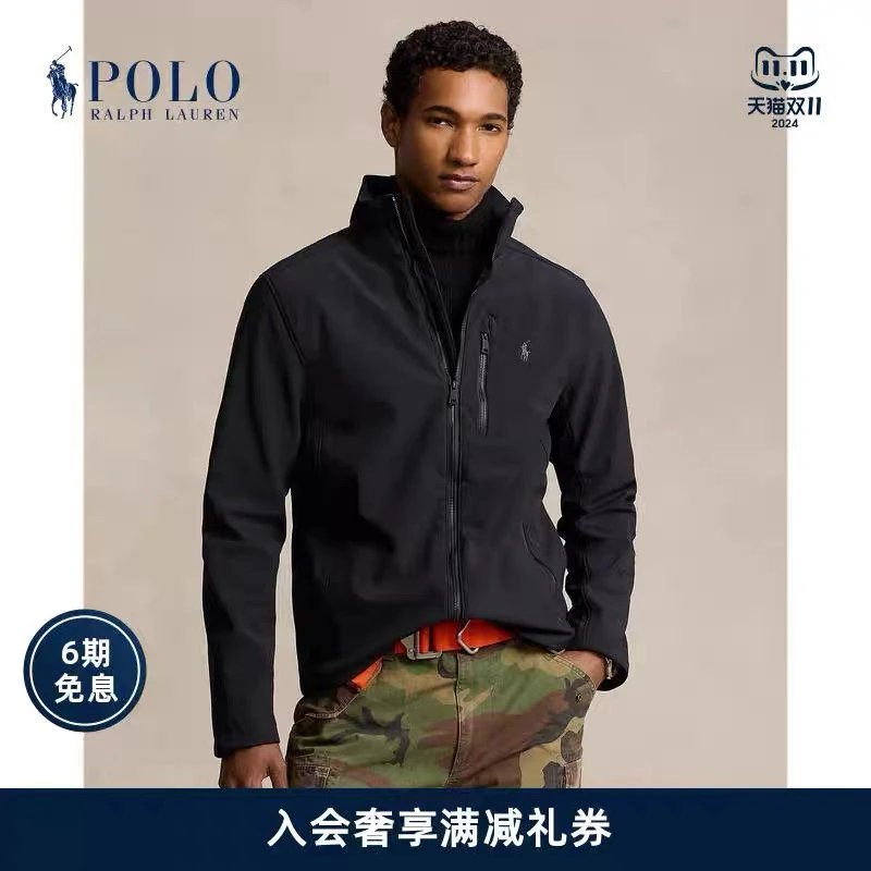 Ralph Lauren Jackets Top Version Men's Clothing24Autumn Anti-Wet Half Turtleneck Jacket