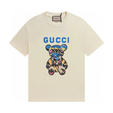 Gucci T-shirt Colorful Bear Pattern Print on the Chest logo round Neck Short Sleeve25ss New pure cotton T Unisex T-Shirt OS Loose Fit Base Shirt Top Half Sleeve T-Shirt