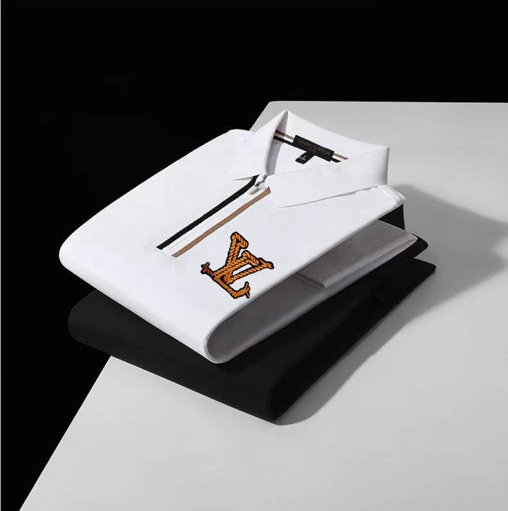 Louis Vuitton LV T-shirt Chest Letters logoPOLO Short Sleeve Turn-down Collar Shirt Unisex Summer Loose Fit T Business Commuter Short Sleeve Shirt Plus Size