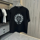 Chrome Hearts T-shirt Horseshoe logo round Neck Short Sleeve25ss New Pure Cotton Unisex Style T T-shirt OS Loose Fit Base Shirt Short Sleeve T-Shirt Top