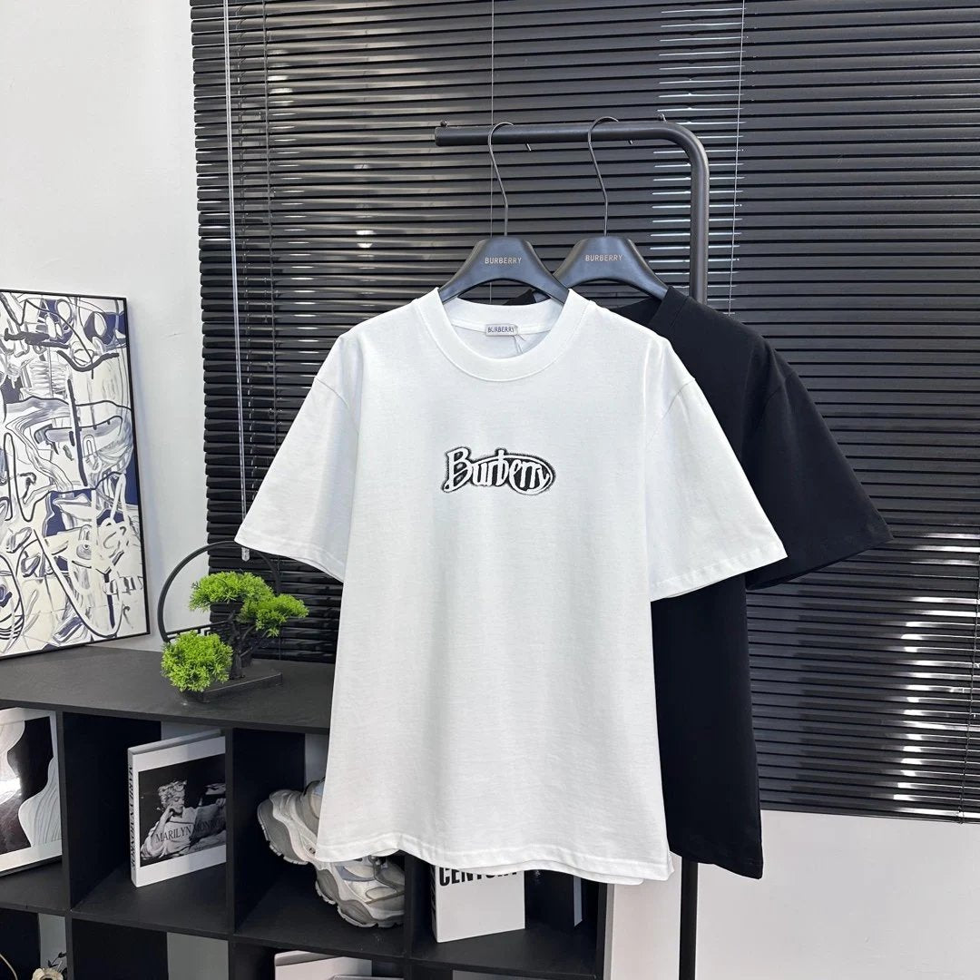 Burberry T-shirt Traditional Chinese Character Print on the Chest logo round Neck Short Sleeve25ss New Pure Cotton Unisex Style T T-shirt OS Loose Fit Base Shirt Top Half Sleeve T-Shirt