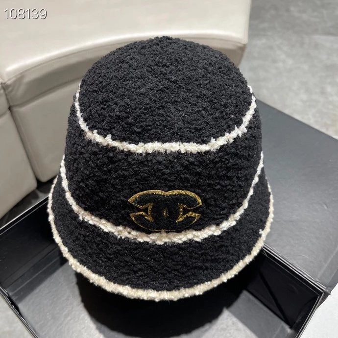 Chanel Hat New Two-Color Knitted Fisherman Hat Women's Autumn and Winter Face Big Suitable Hat Face Small Bucket Hat All-Matching Basin Hat