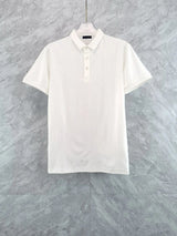 Louis Vuitton LV T-shirt Covered in Little Four-Leaf Flowers logo Jacquard POLO Shirt Lapel Short Sleeve25ss New Unisex Style OS Loose T Summer Half Sleeve Business Shirt Plus Size T-Shirt