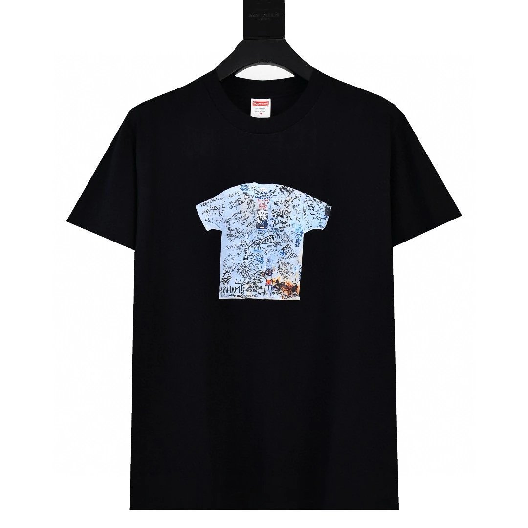 Supreme T-shirt Top Version Counter Same Style Pure Cotton Summer Men's and Women's Same Fashion Loose All-Matching2024New Short Sleeve T T-shirt