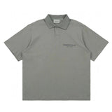 ESSENTIALS T-shirt Top Version SS22Double Line Chest Reflective LOGO Short Sleeve polo Shirt for Men and Women