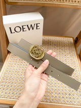 LOEWE Belt Top version Original Single Belt Women's Original Single Belt Women's Width2.8cm Genuine Goods Quality Counter Full Set of Packaging Selected Imported First Layer Calfskin Leather Feel Comparable to Genuine Goods Boutique Letter Buckle Official