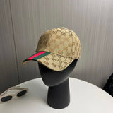 Gucci Hat Full Jacquard Print logo Baseball Cap Sunshade Sun Protection Duckbill Cap Slimming Face Curved Brim Versatile Large Head Circumference Sports Hat Unisex Couple Style