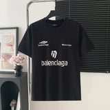 Balenciaga T-shirt Classic Letters on the Chest logo Printed Heavyweight Crew Neck Short Sleeve T T-shirt Pure Cotton ins Unisex Simple Summer New Casual Base T-Shirt