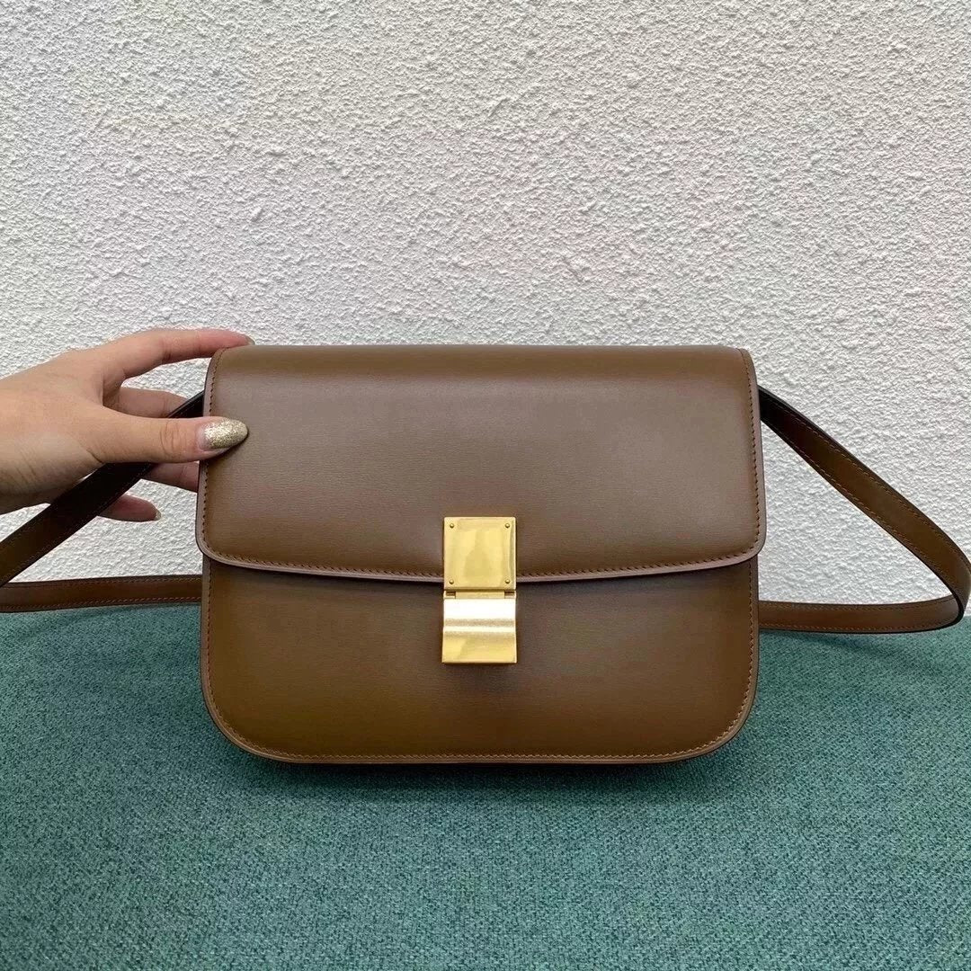 Celine women's bag Top version 【Original Surrogate Shopping Grade】Classic ClassicBox Package Square Bag Stewardess Bag TRIOMPHE Arc De Triomphe box Bag Flap Bag Shoulder Bag Messenger Bag New Women's Bag Teen18.5cm Small Size192532Medium24cm88007