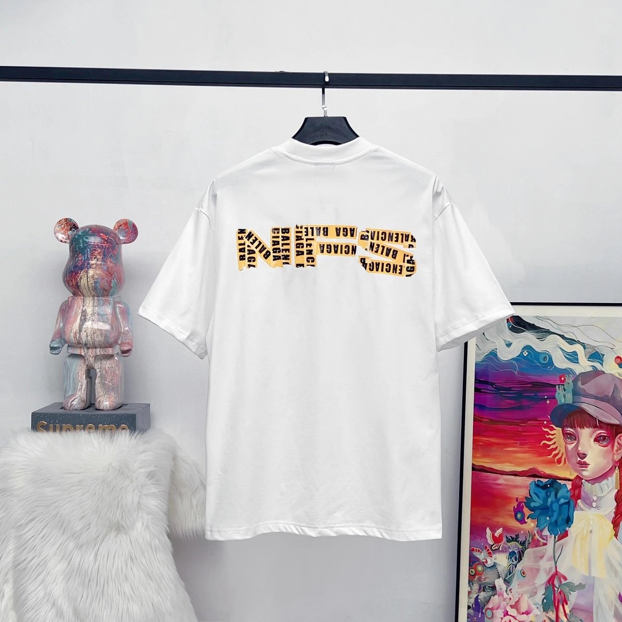Balenciaga T-shirt Best Speed Car：Collaboration Direct Injection Printing logo round Neck Short Sleeve25ss New pure cotton T Unisex T-Shirt OS Loose Fit Base Shirt Top T-Shirt Short Sleeve