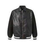 Louis Vuitton LV Jackets Patchwork Wool Leather Bomber Jacket Coat Unisex Autumn Winter New Sports Casual Loose Versatile