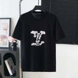 Louis Vuitton LV T-shirt Chest Letter Knit logo round Neck Short Sleeve25ss New Pure Cotton Unisex Style T T-shirt OS Loose Fit Base Shirt Top Half Sleeve T-Shirt