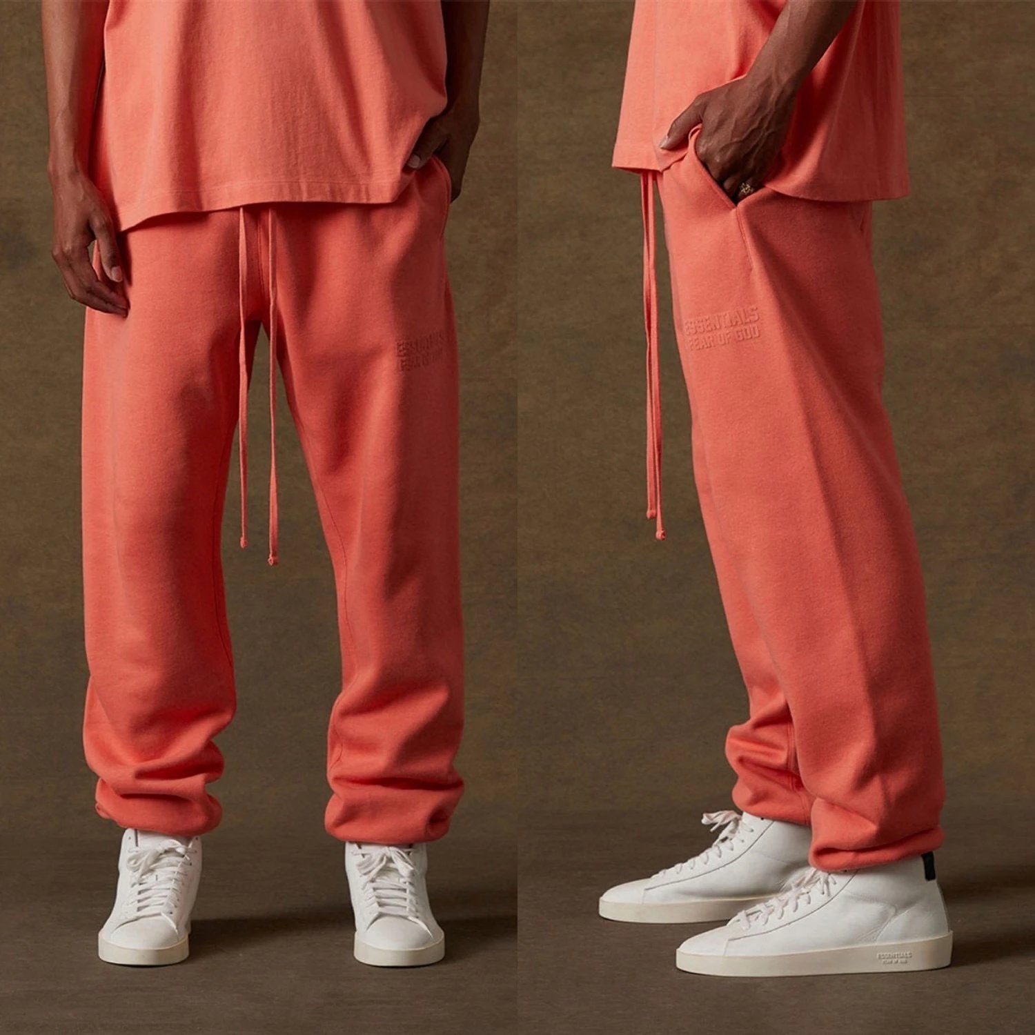 ESSENTIALS Sweatpants Top Version Double Line Lettered Casual Trendy Sweatpants Trousers