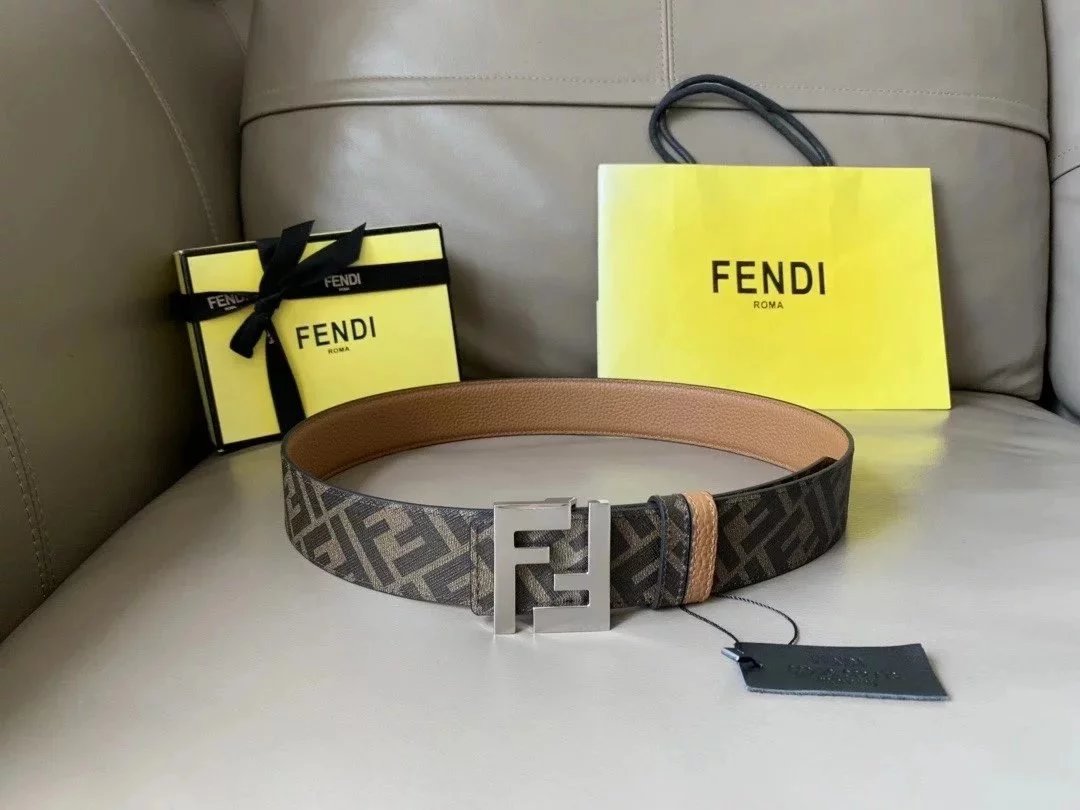 FENDI Belt Top version In Stock High Quality Genuine Leather New Men's Belt Fashion All-Match Casual Monster Belt Pant Belt Unisex