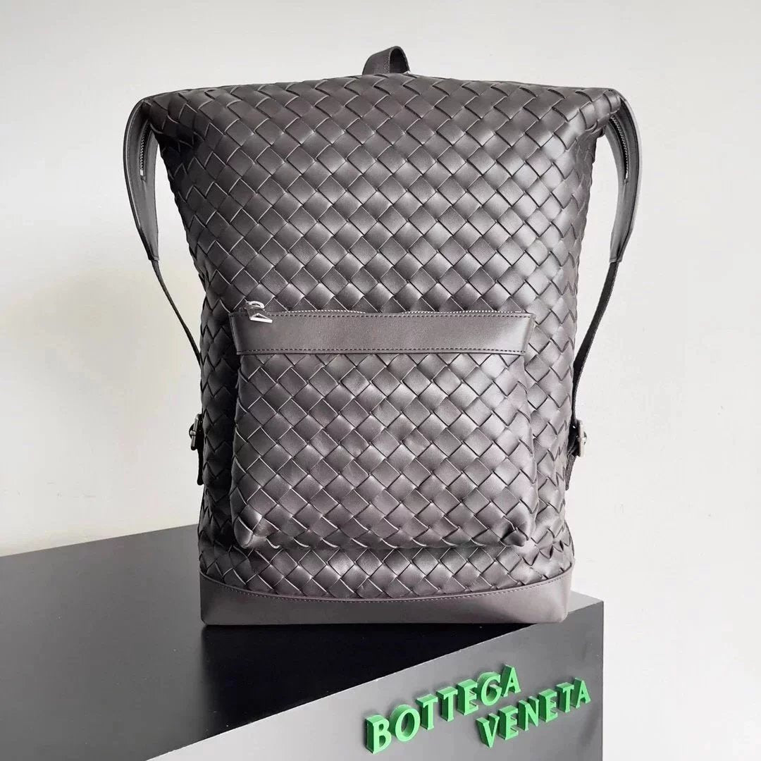 Bottega Veneta Men's Bag Top version 【Original Surrogate Shopping Edition】New Woven Backpack Baby Dish Home New Men's Backpack Hiking Backpack b Imported Sheepskin Two-in-One Detachable Backpack Mother Bag Men's Backpack Travel Bag