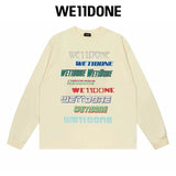 We11done Hoodie Top Version Zhao Lusi Yang Mi Long Sleeve T T-shirt Color Graffiti Letters Gradient Spring and Autumn