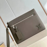 Louis Vuitton LV Wallets/Clutches 【Original Factory zp Level】M69837Men's Leather Clutch IPAD Protective Sleeve Buggy Bag aerogarmtakeoff Clutch Underarm Bag Litchi Pattern First Layer Cowhide Letter Tag M81735Green M69837Blue M69837Yellow M6983