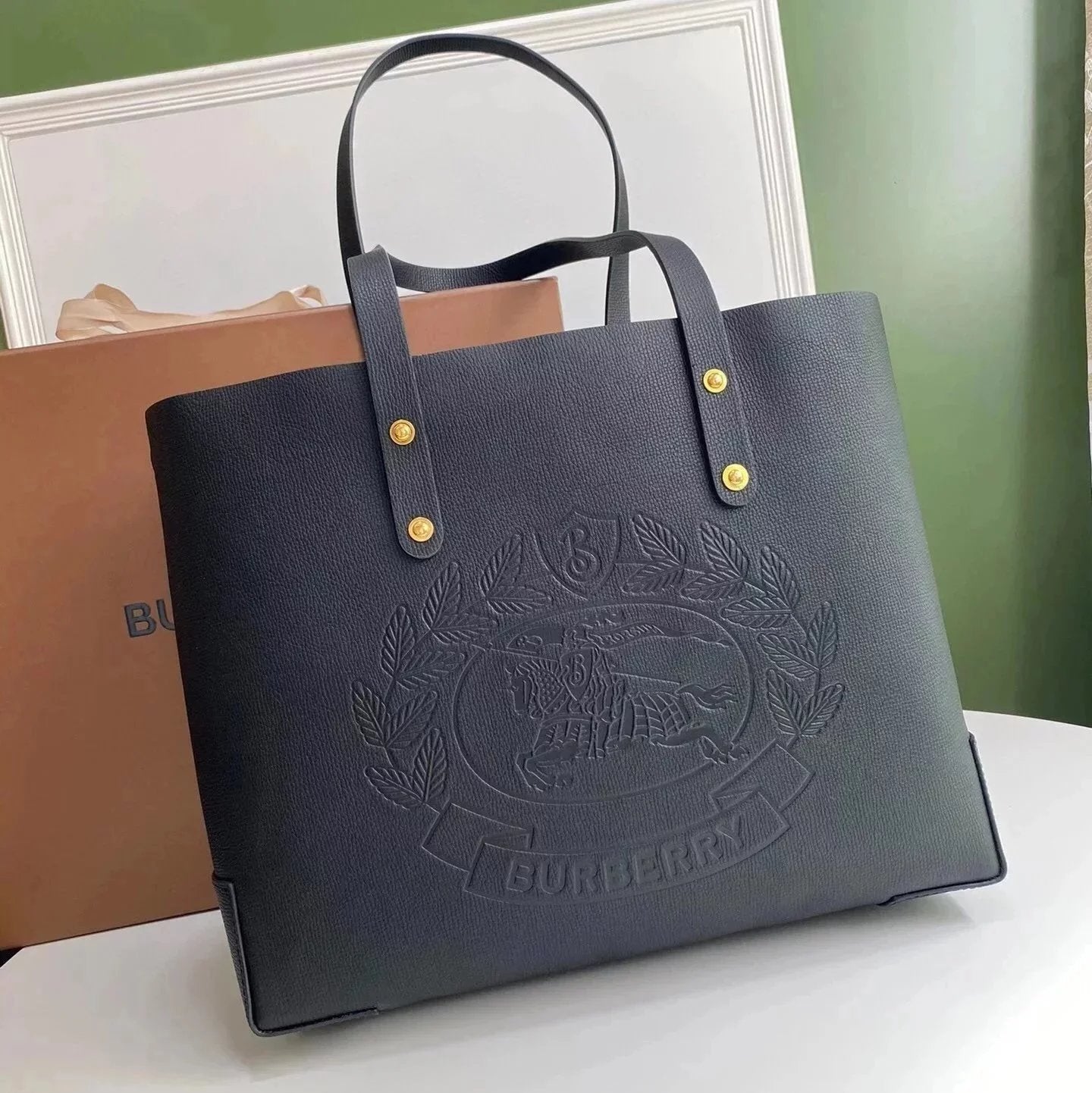 Burberry Women's Bag Top version New War Horse Badge Tote Bag Shopping Bag Shoulder Bag tote Women's Bag