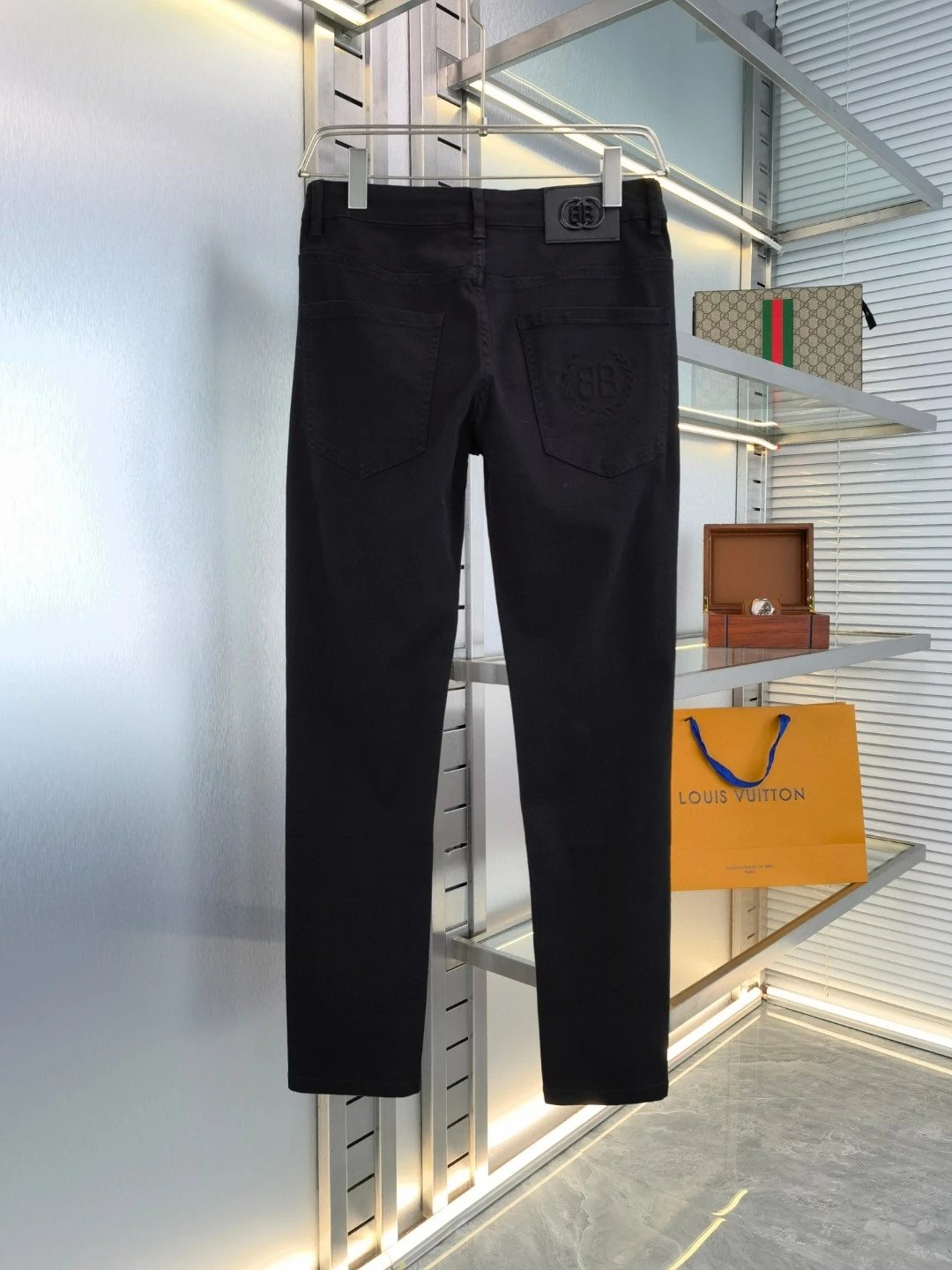 Balenciaga Jeans Double Back Design B Letter Stickers logo25ss Spring Summer New Straight Loose Jeans Unisex Slim Fit Long Pants