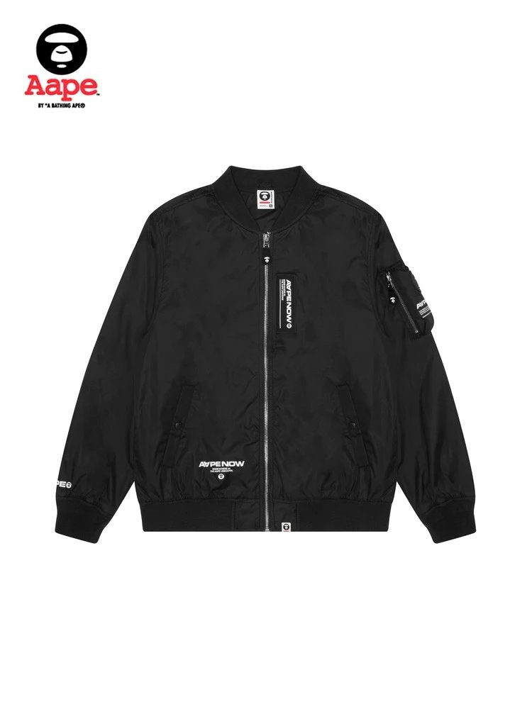 Bape Jackets Top Version Men's Spring and Summer Letter Printing Outdoor Zipper Pocket Casual Flying Jacket