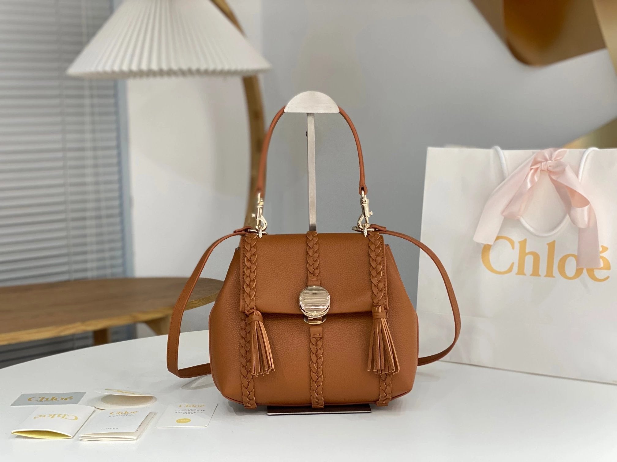 Chloe Bag Top version 【Original Leather】Penelope Gold Coin Bag Milled Cowhide Leather Foreskin Same Style as Gao Yuanyuan's Hot Sale Gold Coin Bag Coin Bag Handbag Portable Travel Bag Box Bag