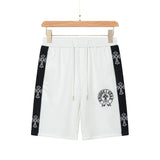 Chrome Hearts Shorts Front Sanskrit Text with Side Pattern Woven Ribbon Embroidery logo Five-point Shorts25ss New Drawstring Casual Pants for Men and Women, Summer Style5Two-in-One Casual Sweatpants Pure Cotton Joggers