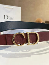 Dior Belt Top version Universal Belt Width for Men and Women3.5cm Genuine Goods Quality Counter Full Set of Packaging Original Leather Material Classic Presbyopic Full Printed Canvas Full Vertical Surface Calfskin Lychee Pattern Bottom Letter Buckle