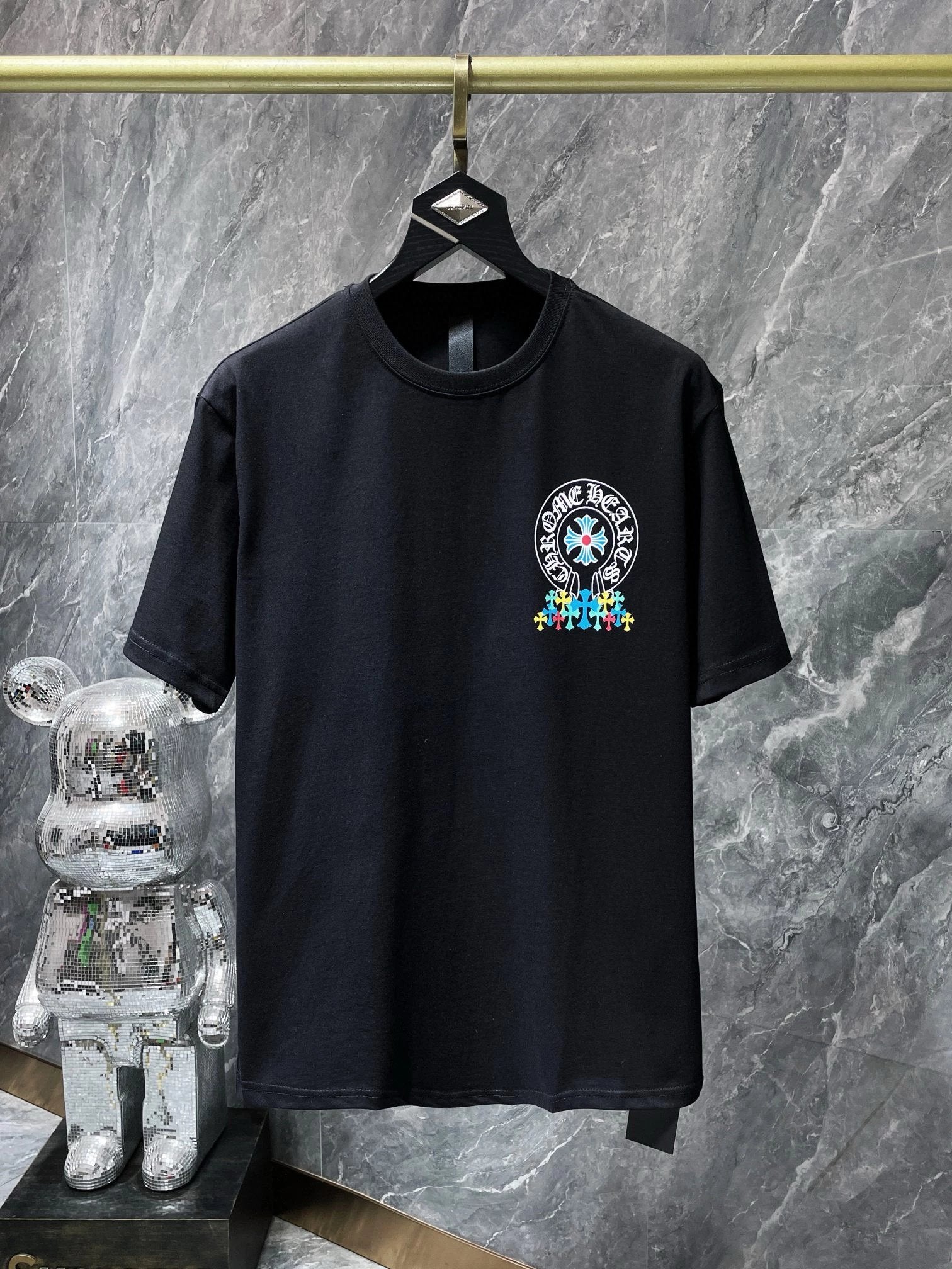 Chrome Hearts T-shirt Top Version Color Printing Men's and Women's Same Style Short Sleeve T Summer Fashionable Shirt