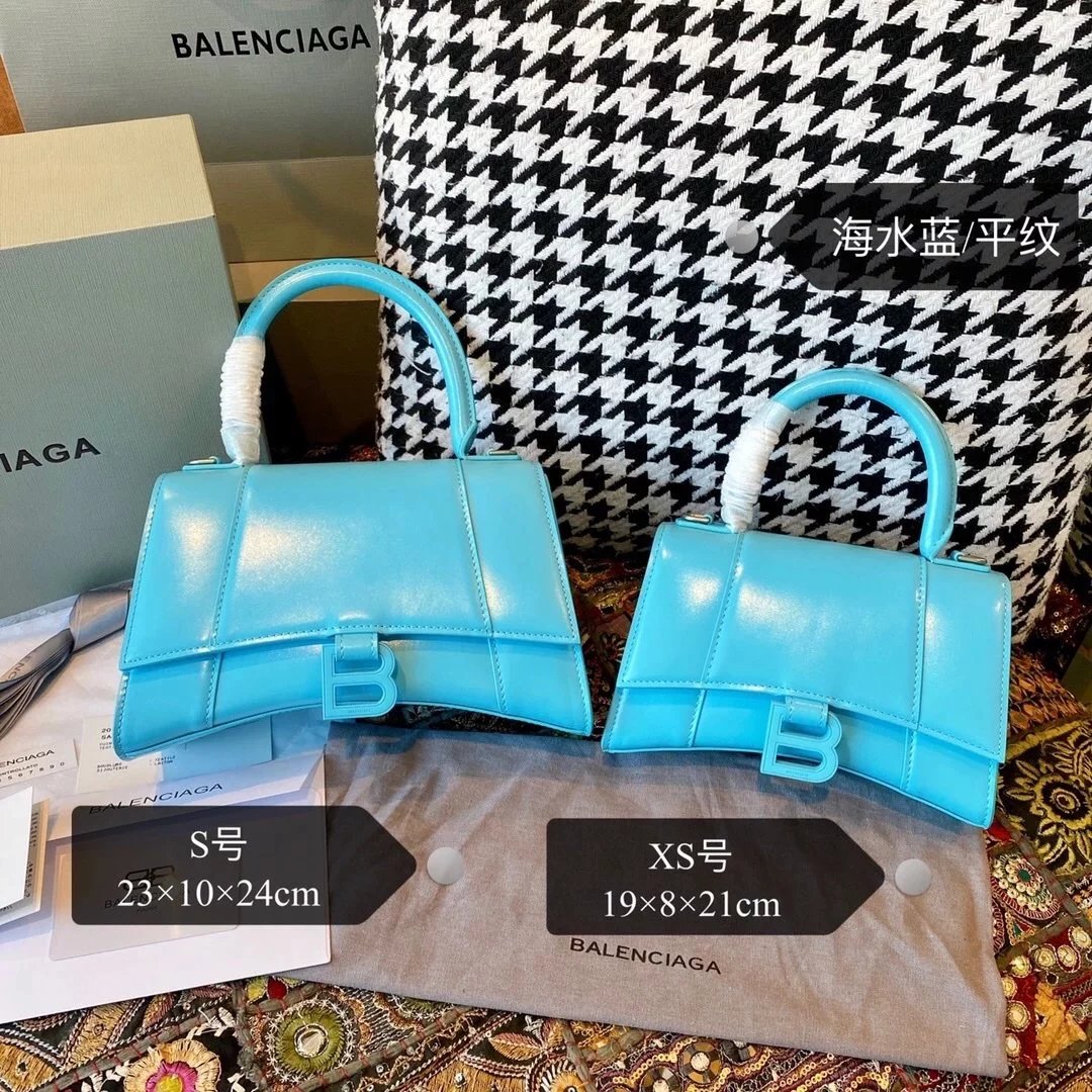 Balenciaga Bag Top version 【Level Surrogate Shopping】Hourglass Bag ahourglass Hourglass Bag Crocodile Leather Litchi Grain Cowhide XS No. S Women's Crossbody Bag