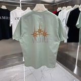 Amiri T-shirt Back Star Letters Printing logo round Neck Short Sleeve25ss New pure cotton T Unisex T-Shirt OS Loose Fit Base Shirt Top Half Sleeve T-Shirt